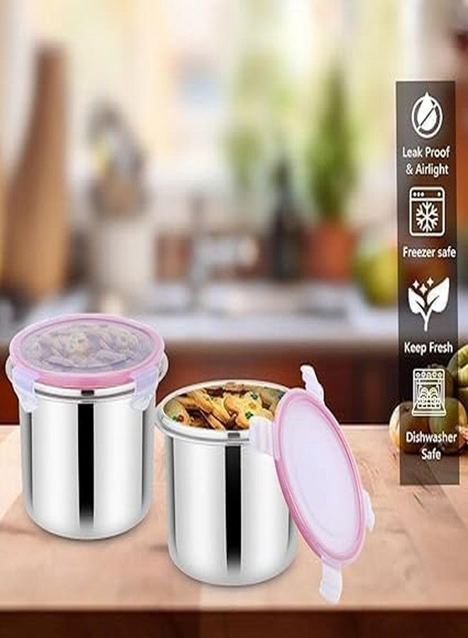 KIDINGTON Stainless Steel Click & Seal Food Container Multipurpose Leakproof Tiffin Container Box with Lid, Air Tight Food Container Use for Home Kitchen, Travel, School (pack of 1) (1250 ML) - Image 2