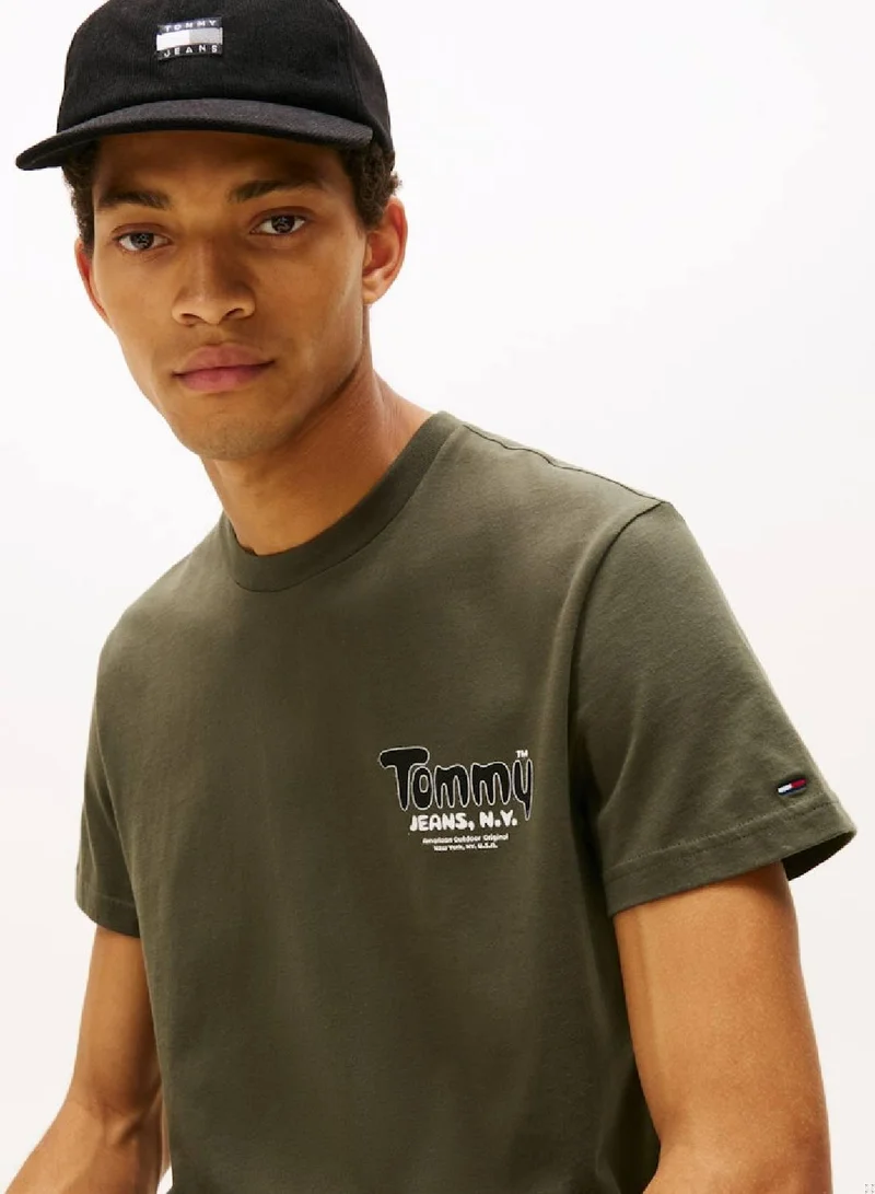 TOMMY JEANS Logo Slim Crew Neck T-Shirt