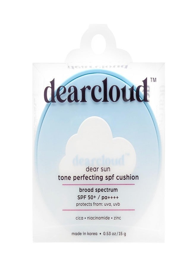 dearcloud Dear Sun Perfecting SPF Cushion - Color Adapting Sunscreen, Korean Sunscreen SPF 50+ (.53 oz) - Image 1