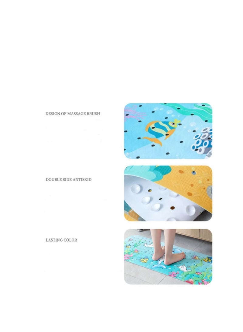 Y&D Cartoon Non-Slip Bathtub Mat for Kids 40x16 Inch Baby Bath Extra Long Anti Slip Shower with Suction Cups & Drain Holes Machine Washable - Image 3