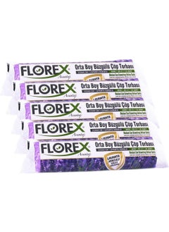 Florex Drawstring Medium Size Garbage Bag Advantage Series 5 Rolls Lavender Scented 