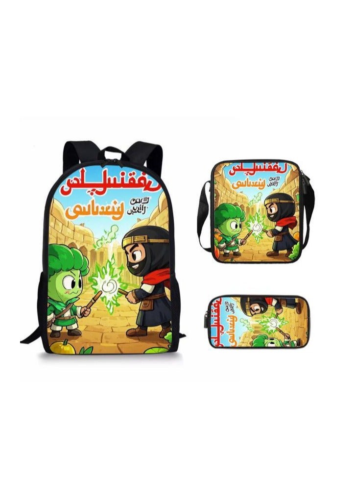 حقيبة مدرسية عالمية من ثلاث قطع على طراز الرسوم المتحركة - 625 - Image 1