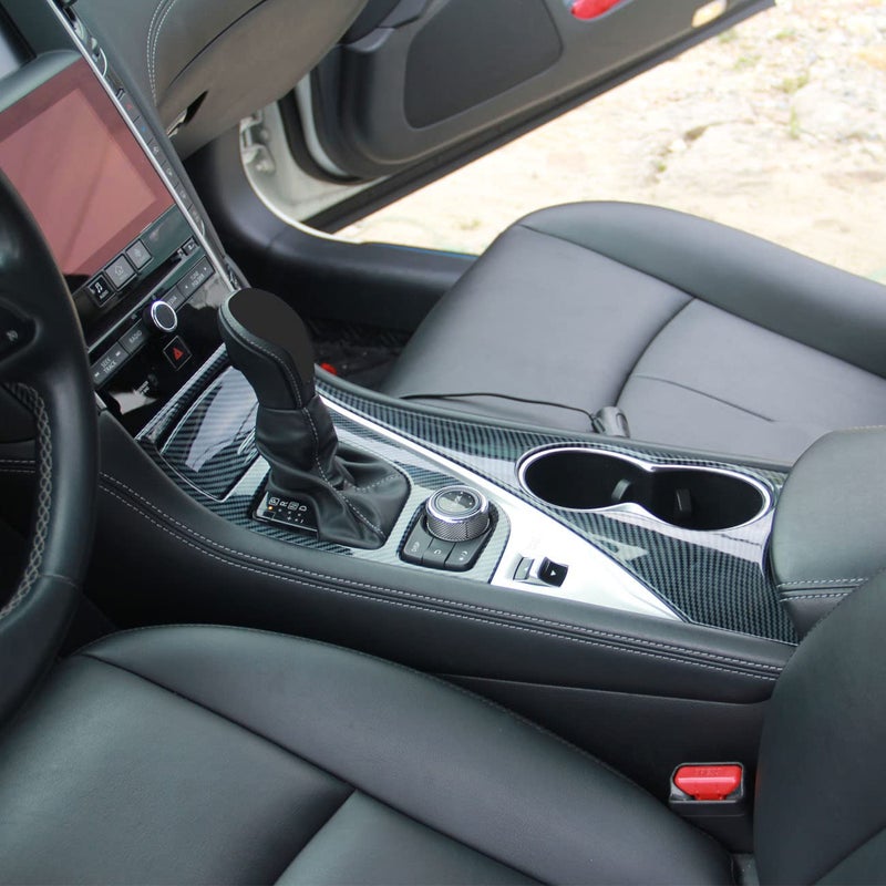 Fewshaw Carbon Fiber Center Console Dashboard Air Vent Gear Cup Holder Panel Cover Trim for Infiniti Q50 Q60 2014-2024 - Image 4