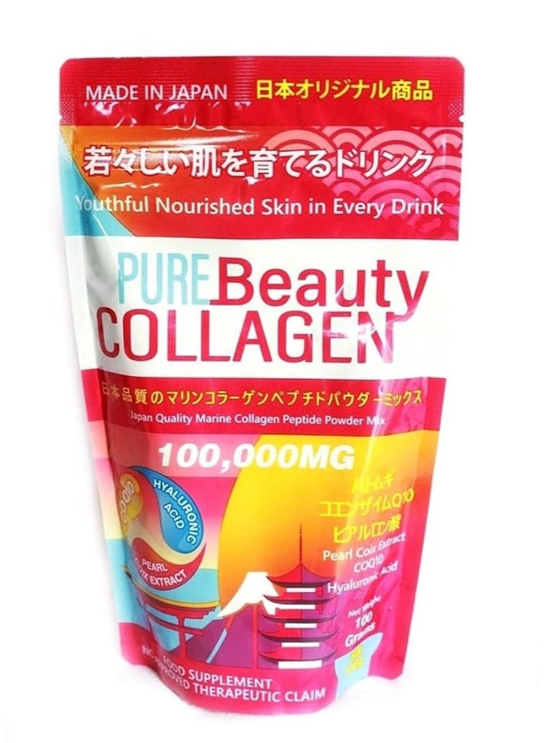 بيور بيوتي مزيج مسحوق الكولاجين من بيور بيوتي بتركيز 100,000 ملجم (كمية تكفي لمدة 30 يومًا) - Image 2