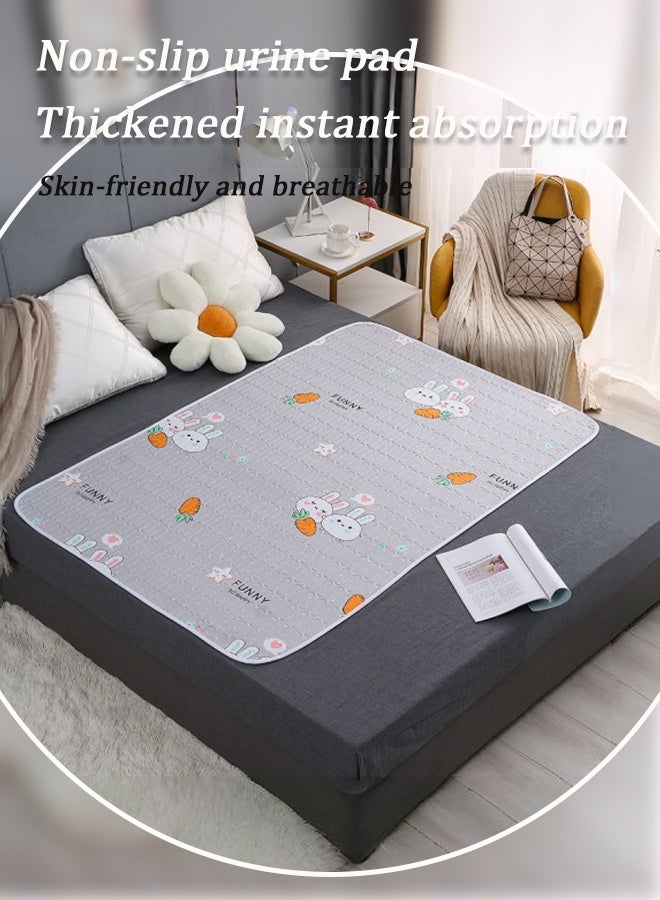 Vinnatsu 70x90cm/80×120cm Two Sizes Baby Diaper Pad Baby Changing Pads Baby Waterproof Bed Pad Bed Wetting Pads Washable Four Layers of Thick Water Absorption Kids Toddler Potty Training Pads Baby Wateproof Pad Mat for Pack Play/Crib Reusable Incontinence Underpads for Kids/Adult Grey  - Image 2