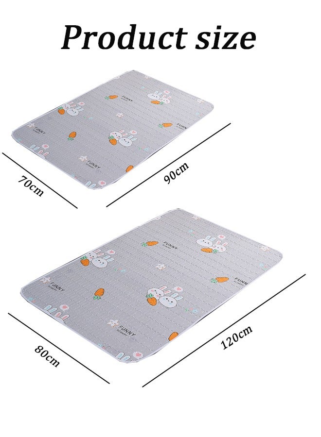 Vinnatsu 70x90cm/80×120cm Two Sizes Baby Diaper Pad Baby Changing Pads Baby Waterproof Bed Pad Bed Wetting Pads Washable Four Layers of Thick Water Absorption Kids Toddler Potty Training Pads Baby Wateproof Pad Mat for Pack Play/Crib Reusable Incontinence Underpads for Kids/Adult Grey  - Image 3