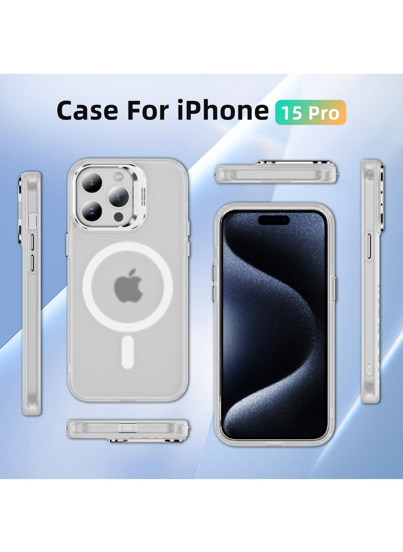 Rock Pow For iPhone 15 Pro Case Compatible with MagSafe Shock Proof-Grade Protective Case Built-In Stash Stand Phone Case Scratch-Resistant Back Cover Classic Series  - Image 2