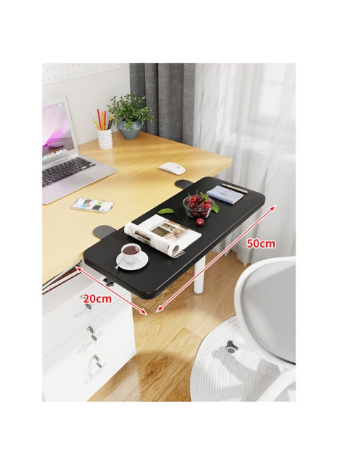 Desktop Extension Hand Support Computer Desk Desk Side Table Board Bracket Keyboard Dormitory Station Board Widened Folding Extension-Pattern:Black Bracket + Blackboard 50*20*1.2