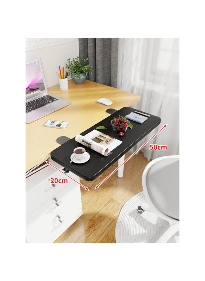 Desktop Extension Hand Support Computer Desk Desk Side Table Board Bracket Keyboard Dormitory Station Board Widened Folding Extension-Pattern:Black Bracket + Blackboard 50*20*1.2  - Image 1