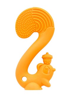 Mombella Squirrel Teether Toy | BPA-Free Silicone | Soft & Safe Baby Teething Toy | Fun Acorn Design | Dishwasher & Freezer Safe | 3M+ | Product Dimensions: L 9 x W 6 x H 14 cm  - Image 1