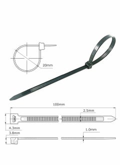 SYOSI Black Cable Ties  100 mm 2.5 mm,4" Premium Tie Wraps Self Locking Small Nylon Zip Ties for Home Office Garage and Workshop 1000 Pack  - Image 2