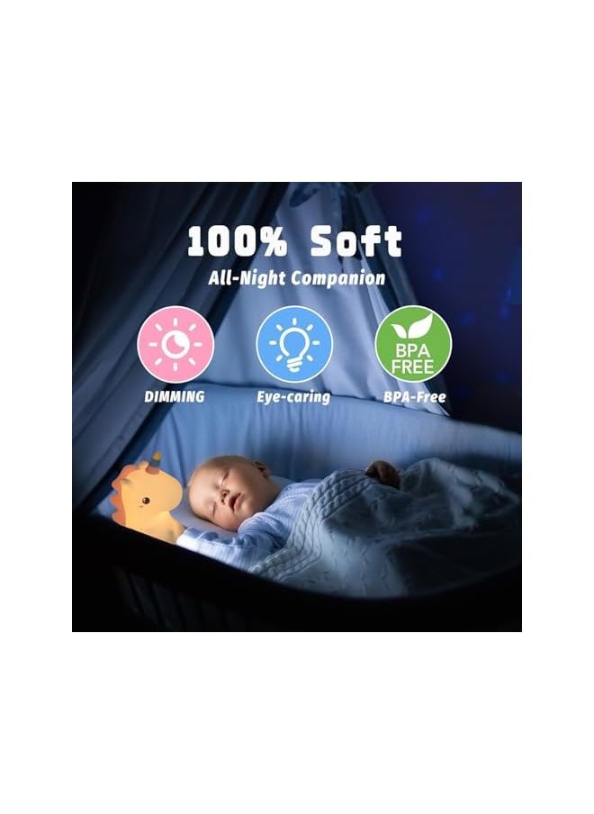 The Bros Unicorn Night Light for Kids, Kids Lamp, Rechargeable Toddler Night Light Unicorn Lamp,Unicorn Gifts for Girls Room Decor,Silicone Baby Cute Night Light  - Image 3