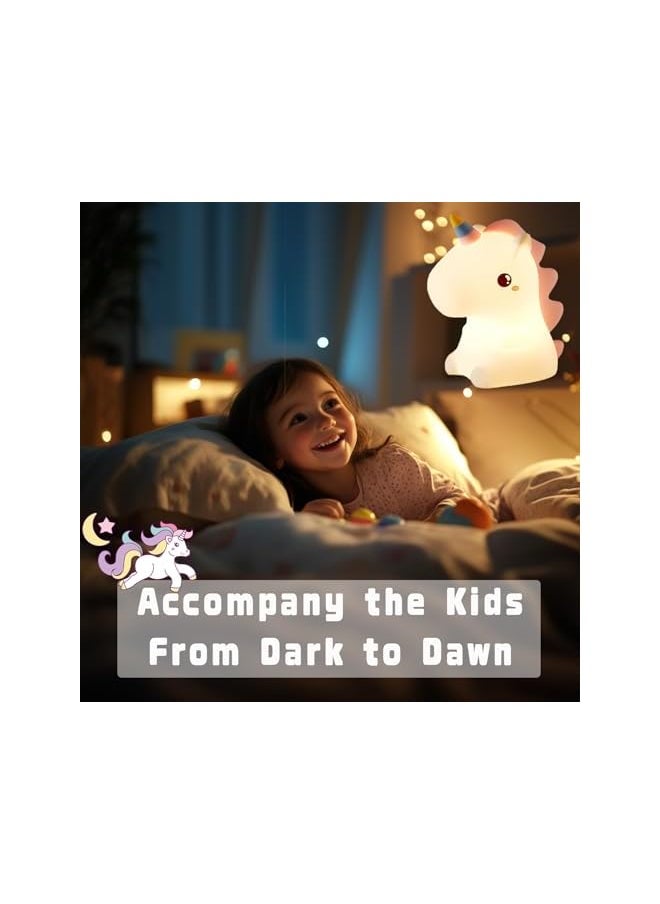 The Bros Unicorn Night Light for Kids, Kids Lamp, Rechargeable Toddler Night Light Unicorn Lamp,Unicorn Gifts for Girls Room Decor,Silicone Baby Cute Night Light  - Image 4