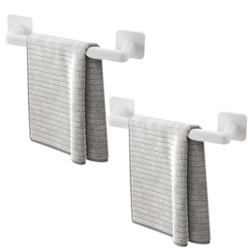 Kwude 2-Pack 12-Inch Self-Adhesive Towel Bar  Slippers Bar  Hand Towel Hanger and Short Plastic Wall Mount Rack for Kitchen  Bathroom  and Laundry Room  - Image 1