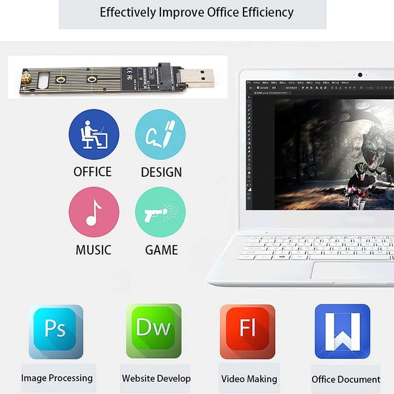 klarako M.2 NVME SSD to USB Adapter Board Hard Disk Converter Board SSD Adapter , M.2 NVME USB 3.1 Adapter M.2 PCIe to Hard Drive Converter Reader - Image 5