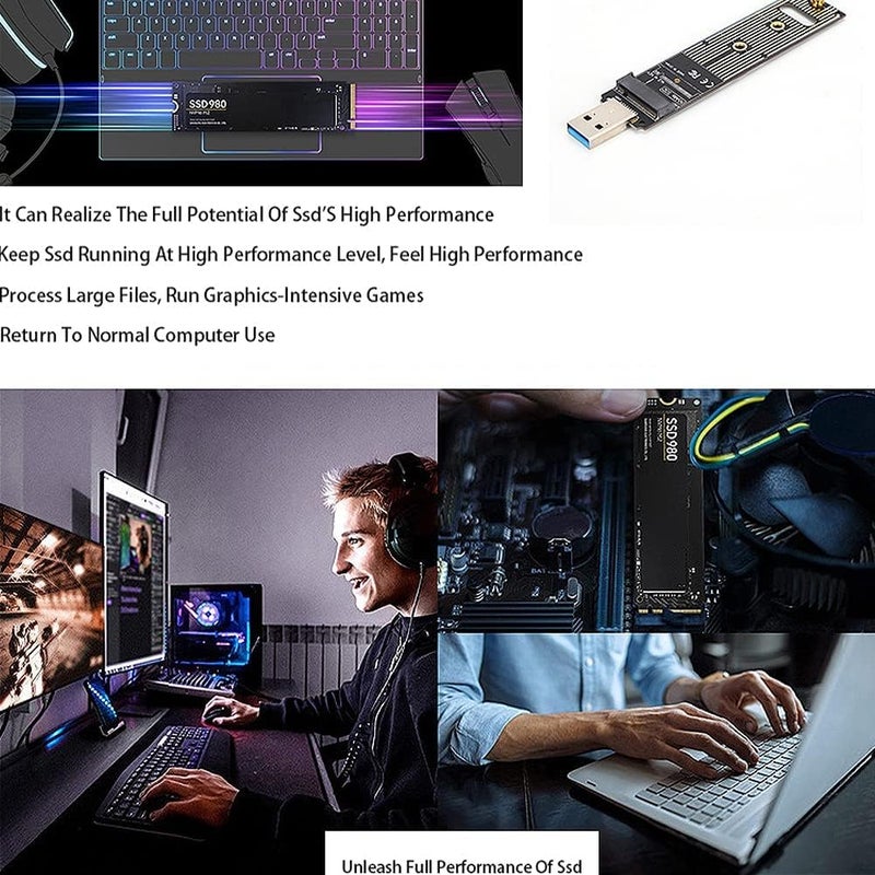 klarako M.2 NVME SSD to USB Adapter Board Hard Disk Converter Board SSD Adapter , M.2 NVME USB 3.1 Adapter M.2 PCIe to Hard Drive Converter Reader - Image 4
