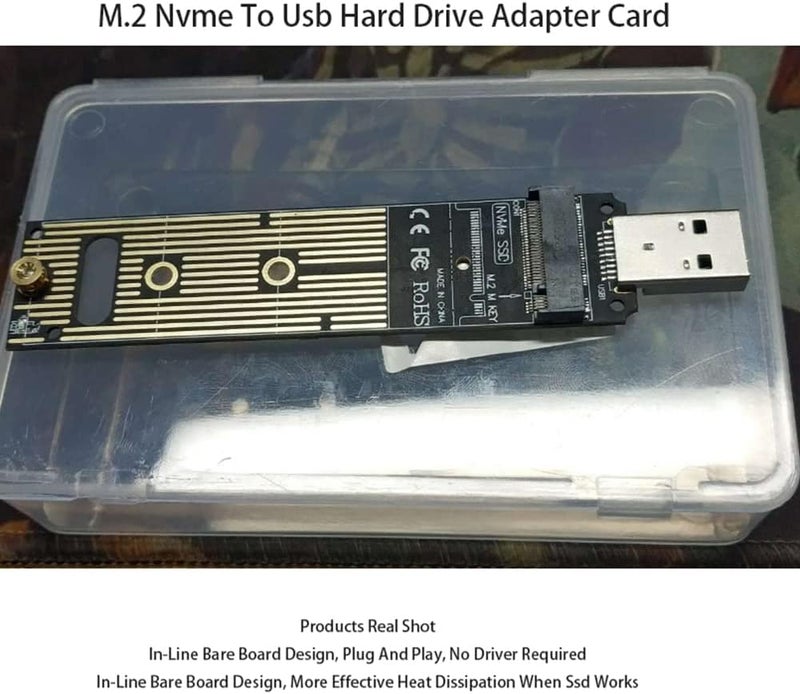 klarako M.2 NVME SSD to USB Adapter Board Hard Disk Converter Board SSD Adapter , M.2 NVME USB 3.1 Adapter M.2 PCIe to Hard Drive Converter Reader - Image 2