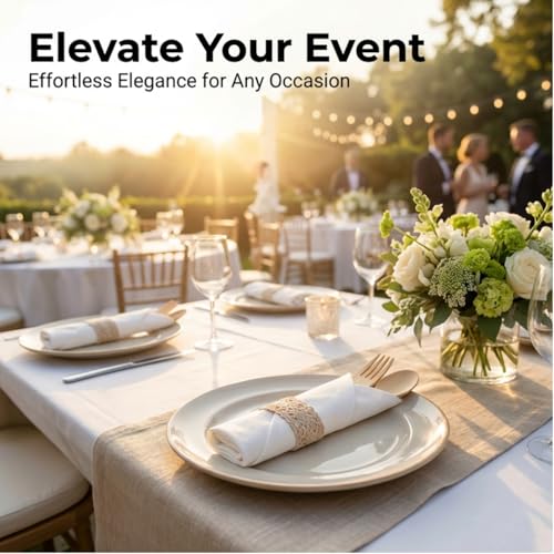 Koala love Pre Rolled Napkin and Bamboo Cutlery Set - 50 Pack Bamboo Utensils Wooden Cutlery 50 Forks 50 Knives 50 Spoons 50 Napkins, Pre Wrapped Disposable Silverware Cutlery for Party, Wedding, Events - Image 2
