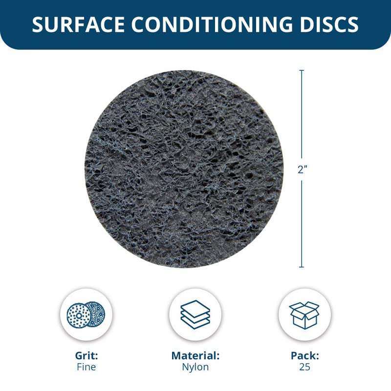 Benchmark Abrasives 2 Inch Sanding Discs Quick Change Nylon Surface Conditioning Discs, Drill & Die Grinder Sanding Disc Rust Remover for Metal Paint Stripper & Removal, Polishing - (25 Pack)(Fine) - Image 5