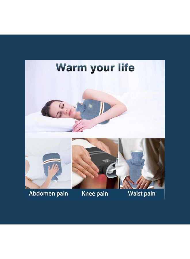 Lifenpure™ Hot Water Bag 2 Liter with Knit Cover Blue - Image 5