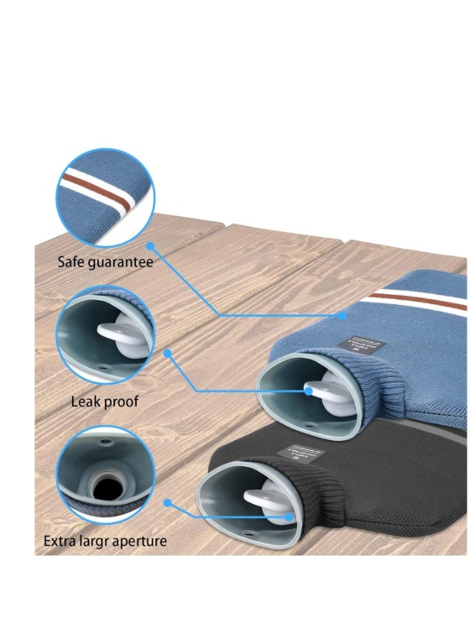 Lifenpure™ Hot Water Bag 2 Liter with Knit Cover Blue - Image 2