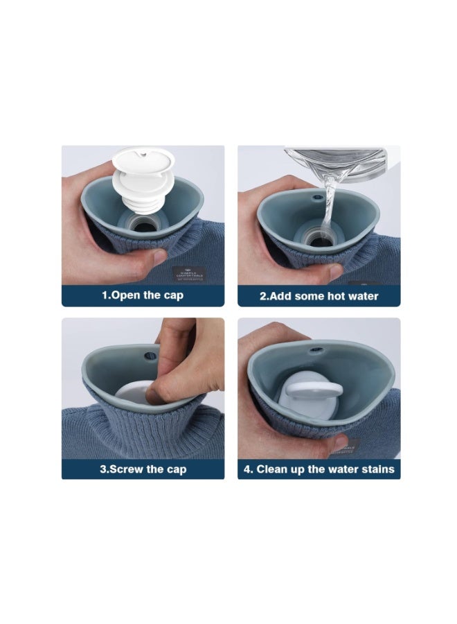 Lifenpure™ Hot Water Bag 2 Liter with Knit Cover Blue - Image 4