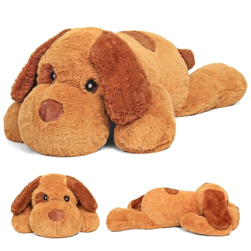 JellyMallow 5lbs 24 Inch Dog Weighted Stuffed Animals Weighted Dog Plush Weighted Stuffed Animal Plushies Pillows Gifts for Adults Women Men Boys Girls and Kids - Image 1