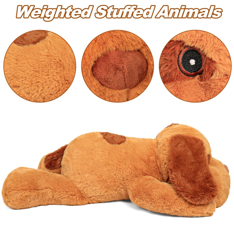 JellyMallow 5lbs 24 Inch Dog Weighted Stuffed Animals Weighted Dog Plush Weighted Stuffed Animal Plushies Pillows Gifts for Adults Women Men Boys Girls and Kids - Image 3