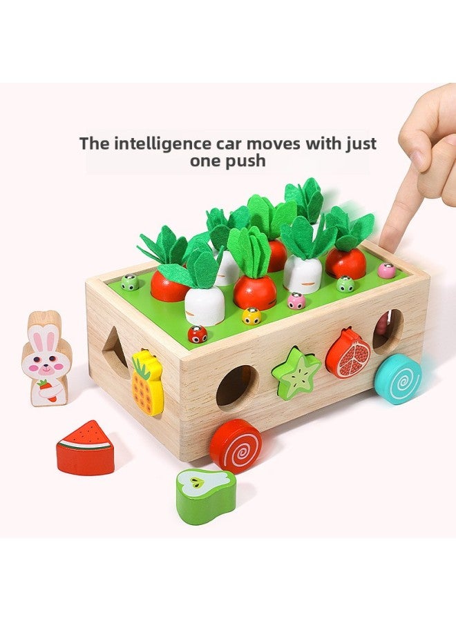 Children's Wooden Magnetic Fishing Toy Baby's Piece And Insert Early Education Educational Puzzle Catch Insect Catch Insect Catch Radish Parent-Child Interaction-Color:MWZ Fishing Pull Radish - Image 4