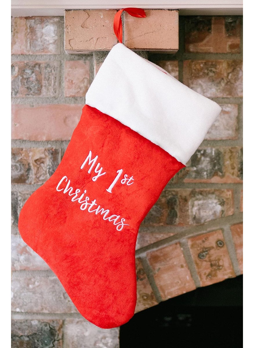 pearhead Pearhead My First Christmas Stocking Babys First Christmas Holiday Home Dcor Accessory Classic Stocking  - Image 2