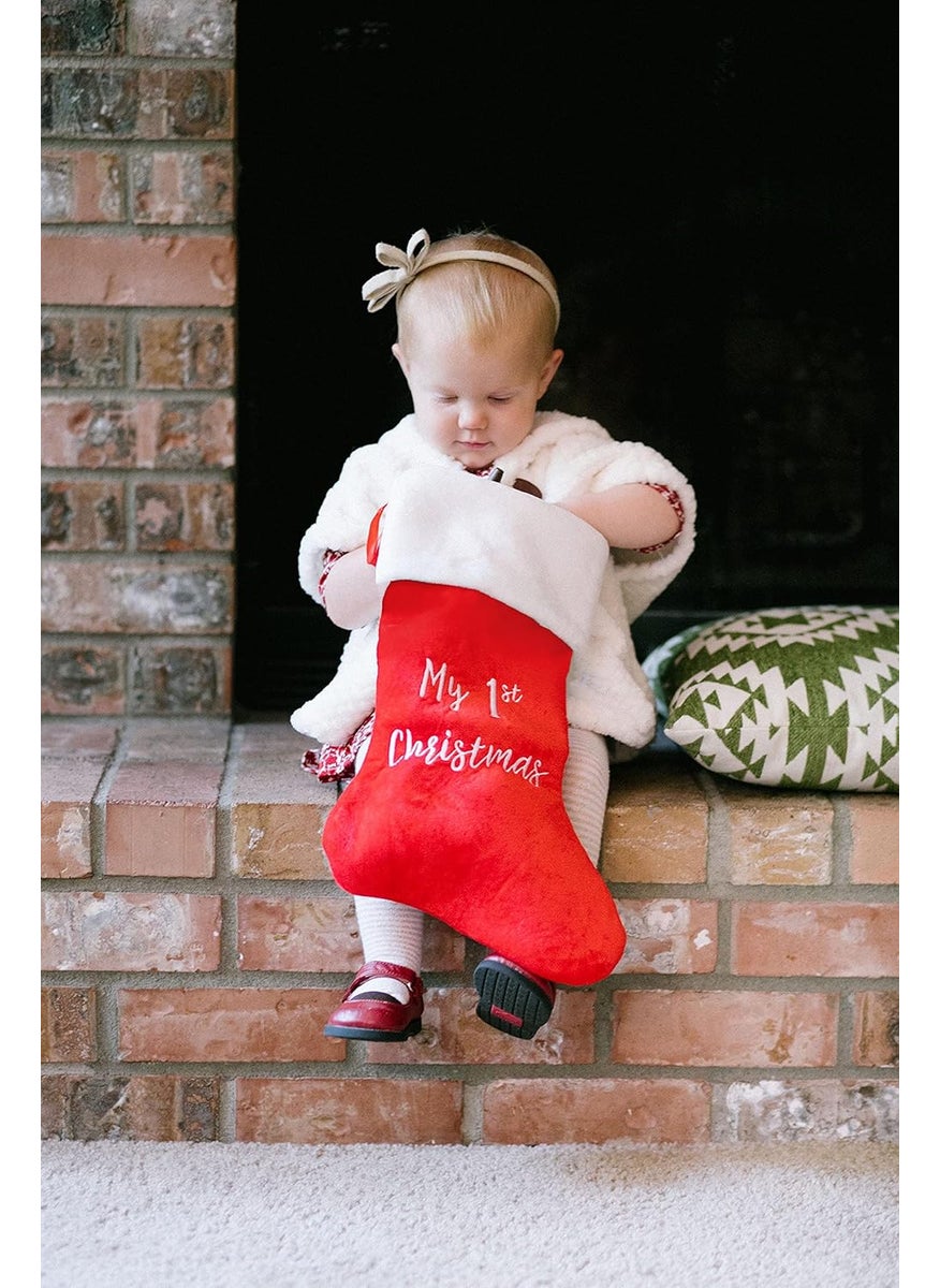 pearhead Pearhead My First Christmas Stocking Babys First Christmas Holiday Home Dcor Accessory Classic Stocking  - Image 4
