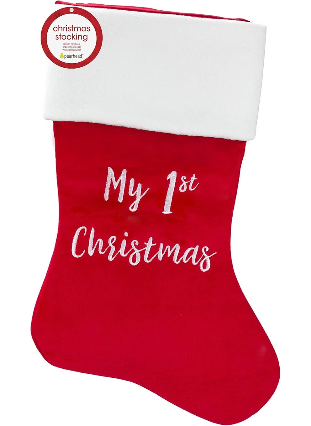 pearhead Pearhead My First Christmas Stocking Babys First Christmas Holiday Home Dcor Accessory Classic Stocking  - Image 5