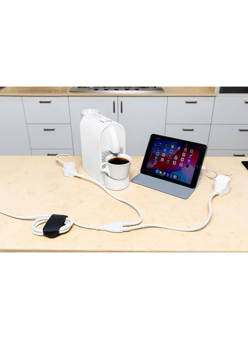 TYCOM Extension Cord Extension Cable with 4 Meter Heavy Duty Long Wire Cord 2 Plugs Single Outlet Socket 2500W 10A Expandable Electric Extension UK Power Plug. - Image 2