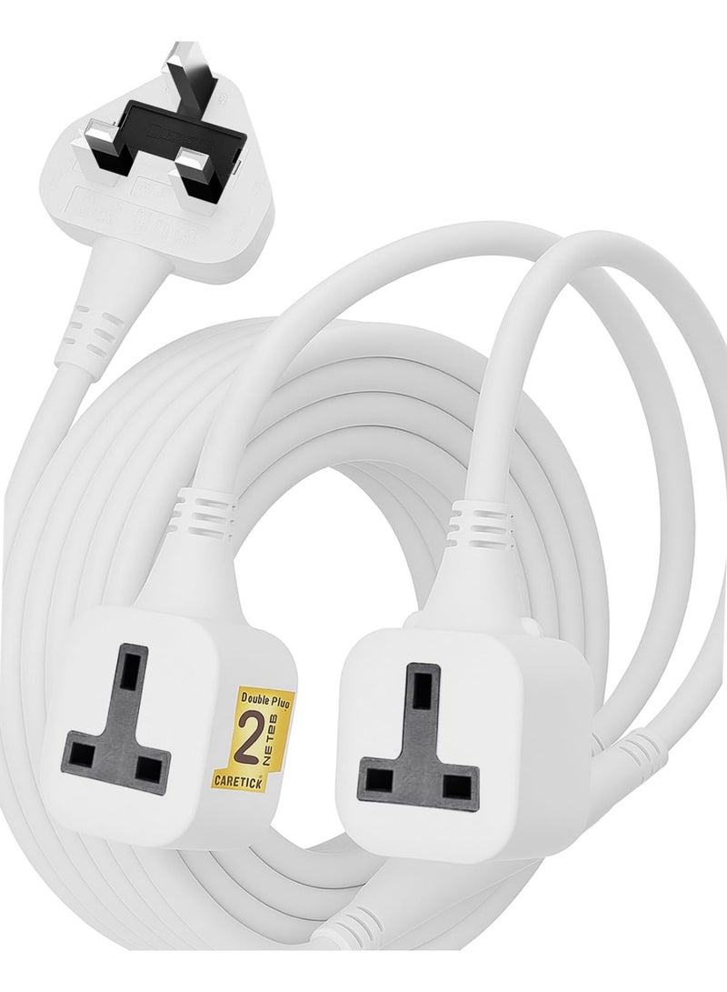 TYCOM Extension Cord Extension Cable with 4 Meter Heavy Duty Long Wire Cord 2 Plugs Single Outlet Socket 2500W 10A Expandable Electric Extension UK Power Plug. - Image 1