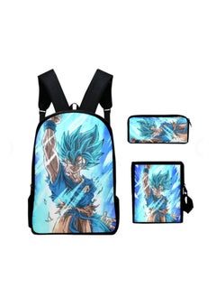 Generic Anime cartoon Dragon Ball backpack for primary and secondary school students, large capacity backpack, shoulder bag, pencil case, 3-piece set for both men and women  - Image 1