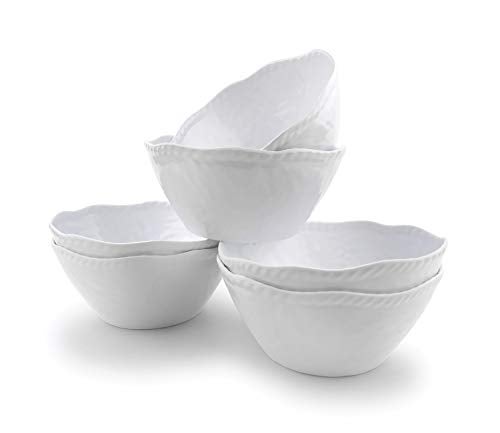 KX-WARE Melamine Cereal Bowls Set - 28 oz/6 inch 100% Melamine Soup/Salad Bowls | set of 6, White | Break-resistant and Dishwasher Safe, BPA Free - Image 5