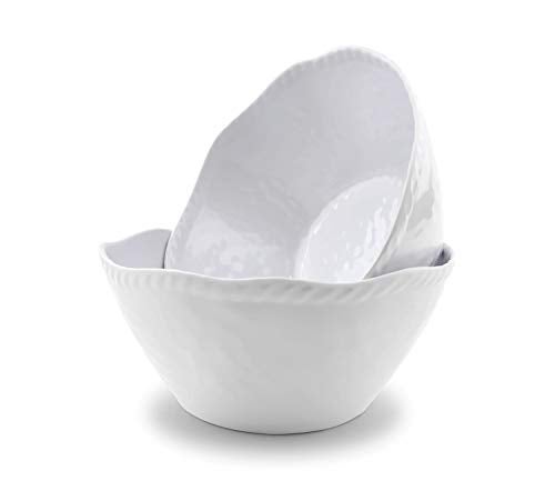 KX-WARE Melamine Cereal Bowls Set - 28 oz/6 inch 100% Melamine Soup/Salad Bowls | set of 6, White | Break-resistant and Dishwasher Safe, BPA Free - Image 4