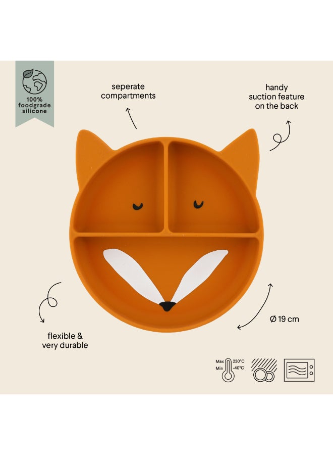 Trixie Silicone Divided Plate With Suction - Mr. Fox - Image 3