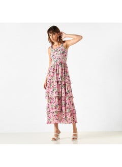 2Xtremz 2Xtremz All-Over Floral Print Sleeveless Dress with Ruffles  - Image 3