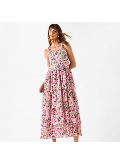 2Xtremz 2Xtremz All-Over Floral Print Sleeveless Dress with Ruffles  - Image 2