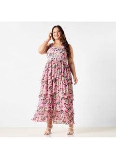 2Xtremz 2Xtremz All-Over Floral Print Sleeveless Dress with Ruffles  - Image 4