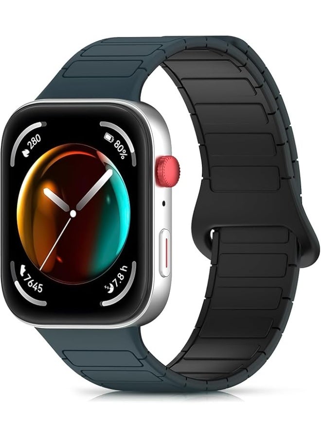 Magnetic Strap for Huawei Watch Fit 4 Pro/Fit4/Fit 3 Replacement Straps Strong Silicone, Easy to Wear, Waterproof, Sporty, Daily Wear Watchbands for Men and Women