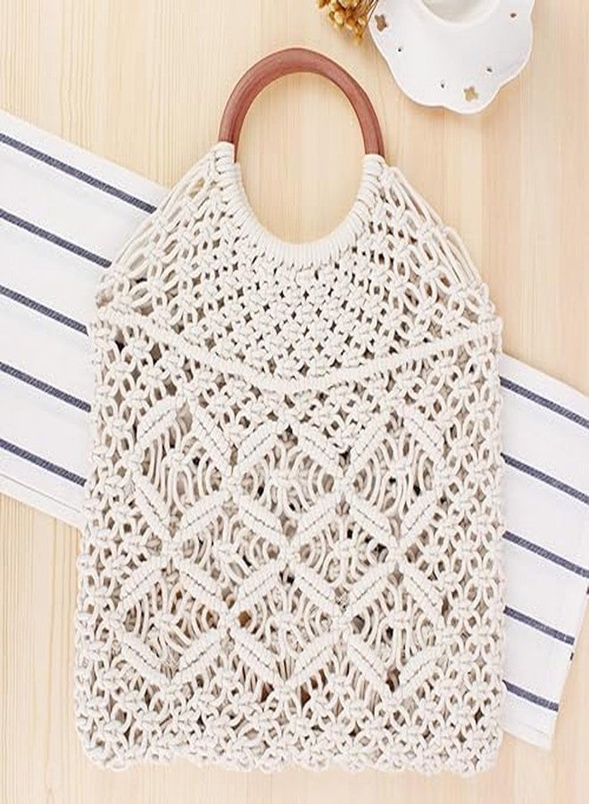 COTTONCUBE Handbag Macrame Bags for Beach Boho Bohemian Bags - Image 4