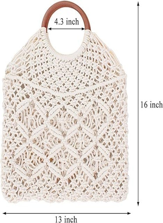 COTTONCUBE Handbag Macrame Bags for Beach Boho Bohemian Bags - Image 3