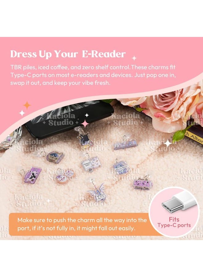 KACIOLA STUDIO 9 PCS Charms for Kindle, Fantasy Novel Theme Dust Plug Charm Type C for E-Reader, Compatible with TypeC/USB C Charging Ports Design for Kindle/Phone (Fantasy) - Image 2