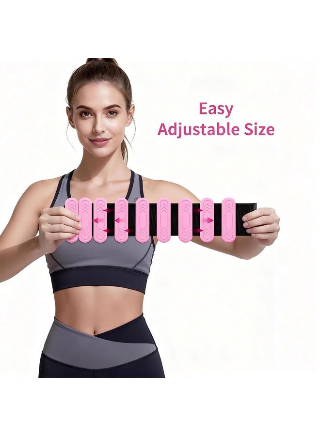 Smlper Ankle Weights Set of 2(1 lb/2 lb Each) – Premium Adjustable Wrist & Ankle Weights for Women Men, Strength Training Silicone Bracelets for Swimming, Running, Pilates, Yoga, Gym (Pink) - Image 5