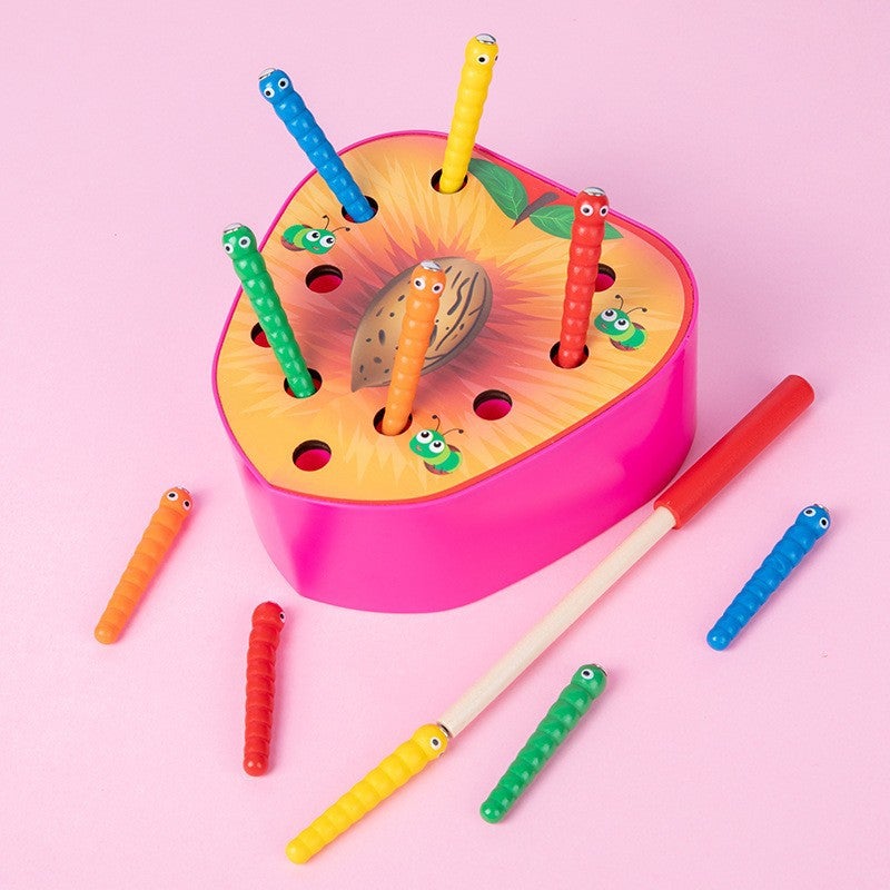 Wooden Insect Catching Game – Early Education Hand-Eye Coordination Toy for Infants - Image 1