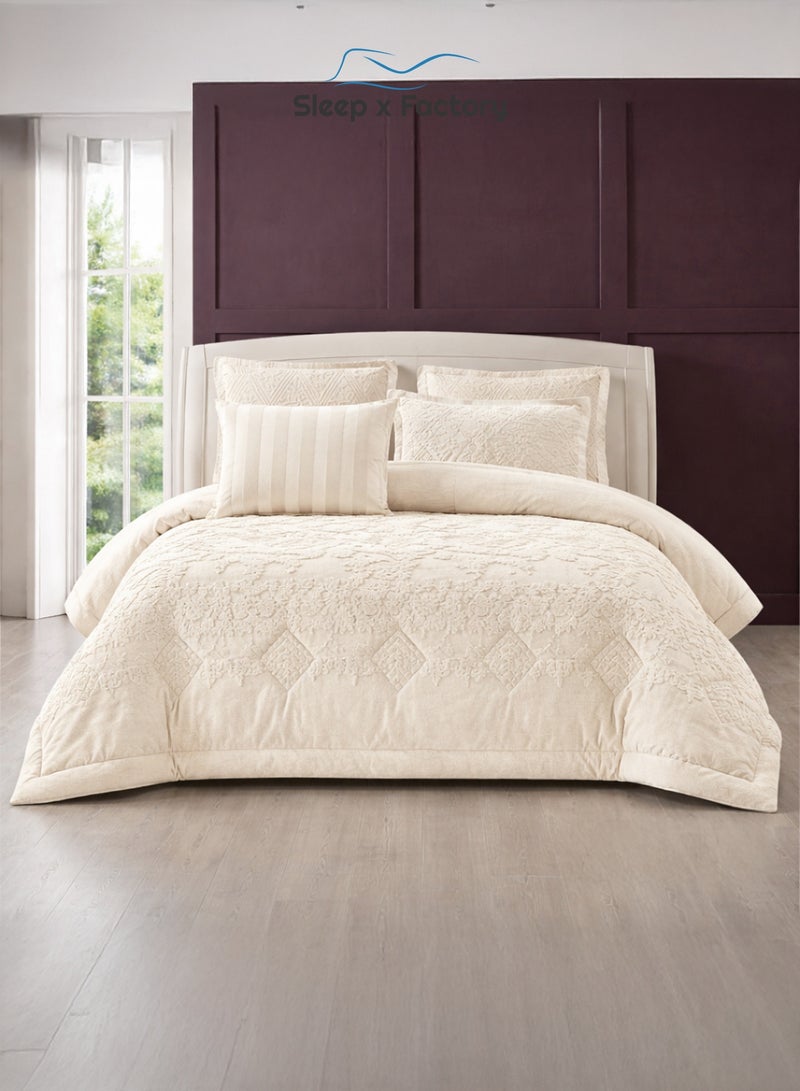 سليب × فاكتوري طقم مفرش شتوي مخملي 6 قطع – كينغ 240×260 سم - Image 1