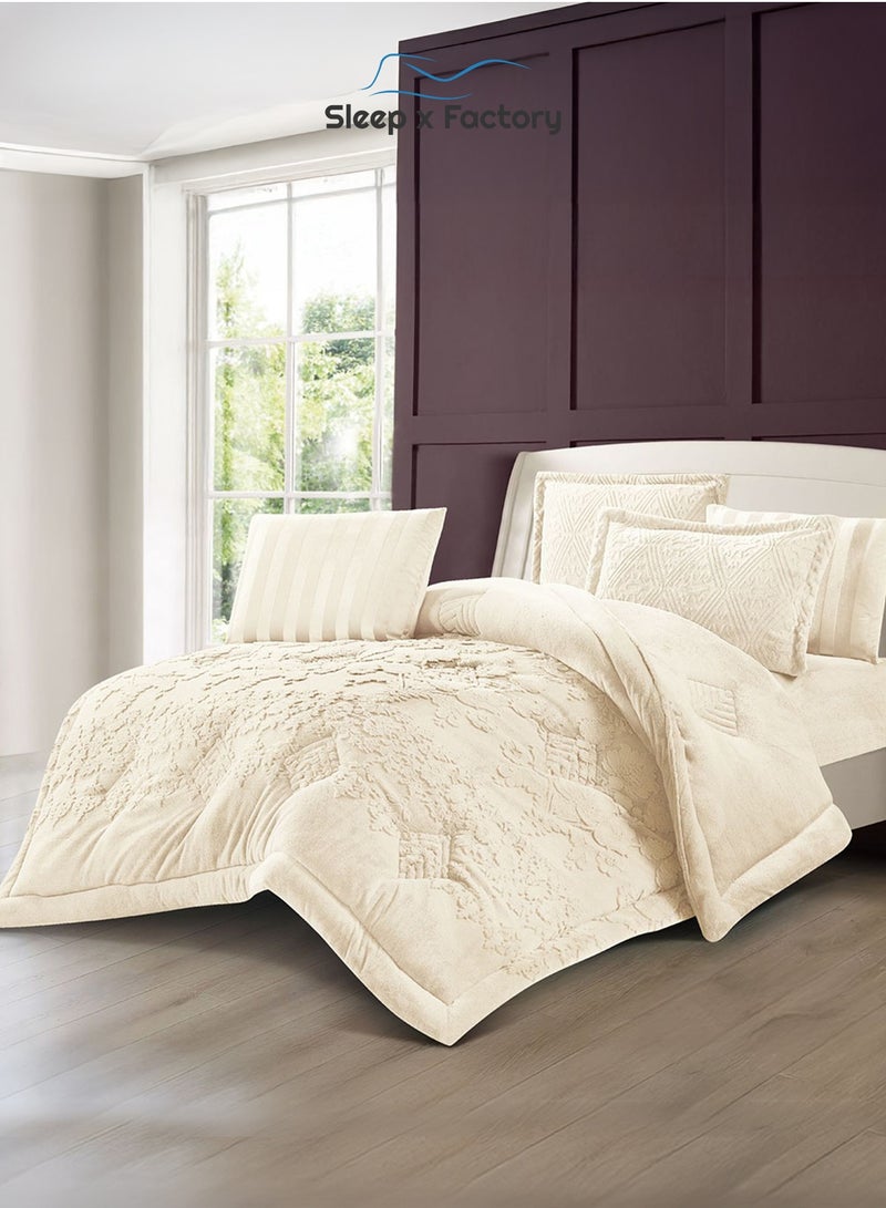 سليب × فاكتوري طقم مفرش شتوي مخملي 6 قطع – كينغ 240×260 سم - Image 2