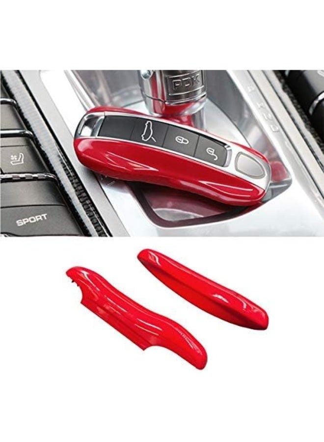 Jaronx 2PCS Glossy Red Key Fob Cover Compatible with Cayenne Panamera 2018-2024/911 Carrera 2020-2024/Taycan 2020-2024, Remote Key Covers Painted Keyless Entry Key Protectors